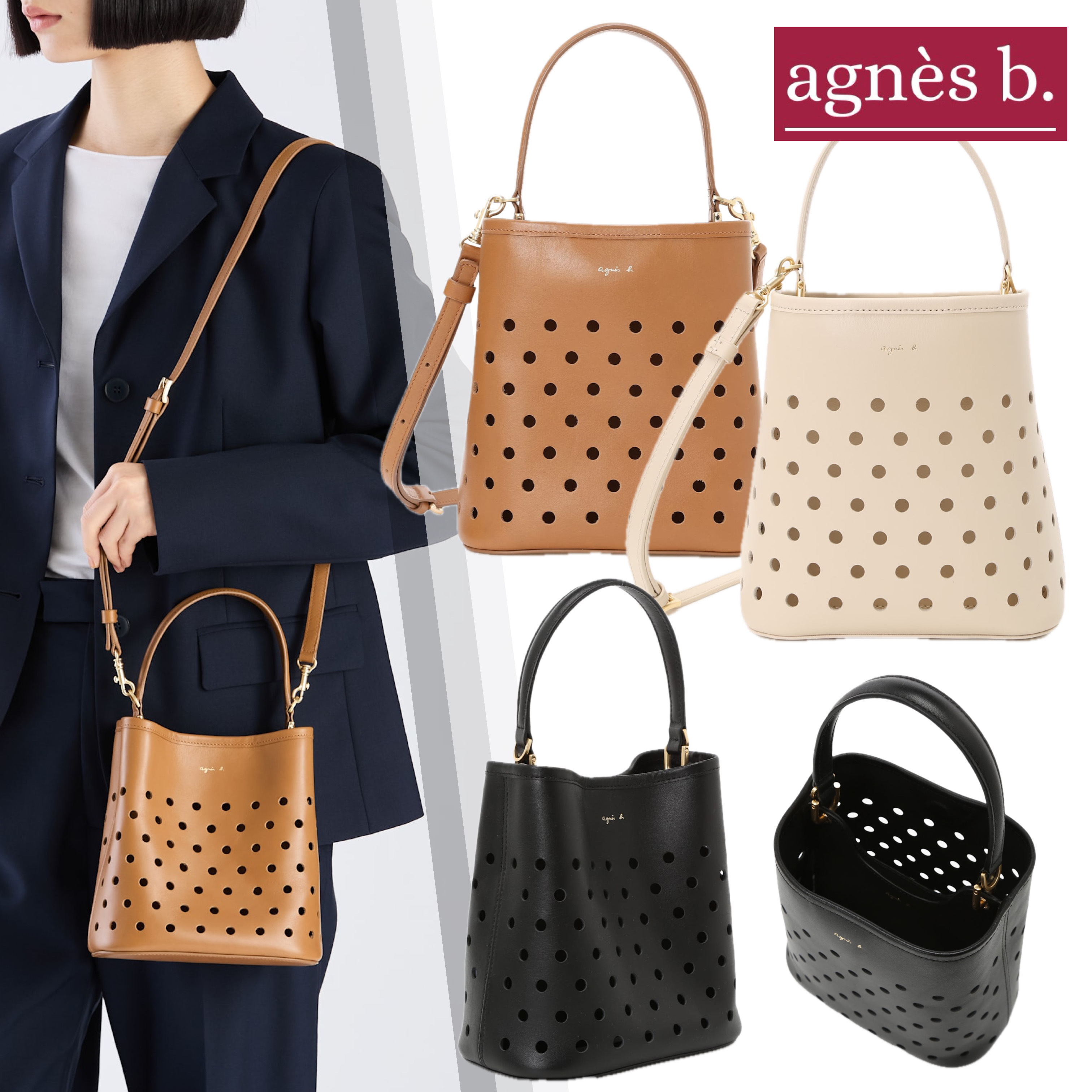 国内直営【agnes b.】YAS08−03 2wayショルダーバッグ 送料込