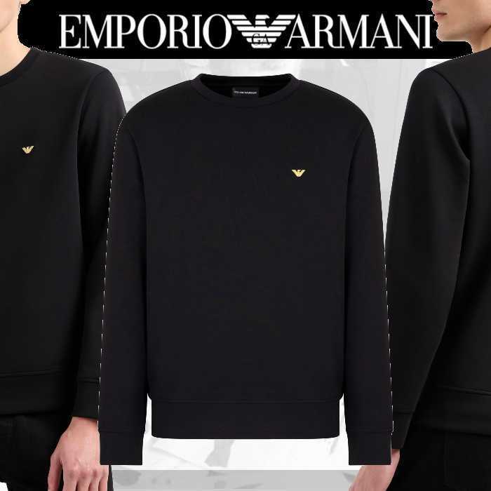 Emporio Armani◆スウェットシャツ ダブルジャージー 刺繍 ロゴ