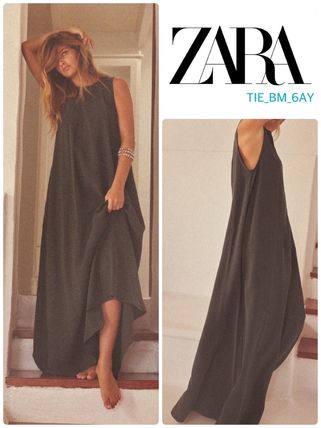ZARA ボリューム感のあるフルイドミディワンピース