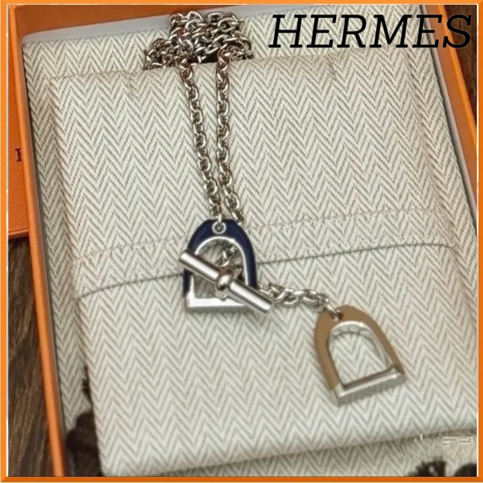 【洗練されたデザイン♪】HERMES シルバーチェーンネックレス