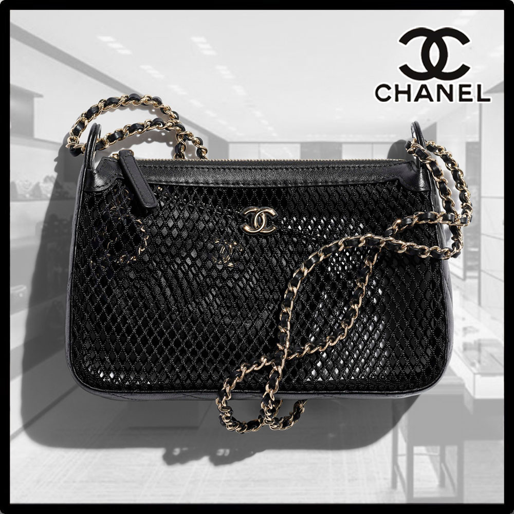 【メッシュがクール☆ポーチ付き】CHANEL★クラッチバック