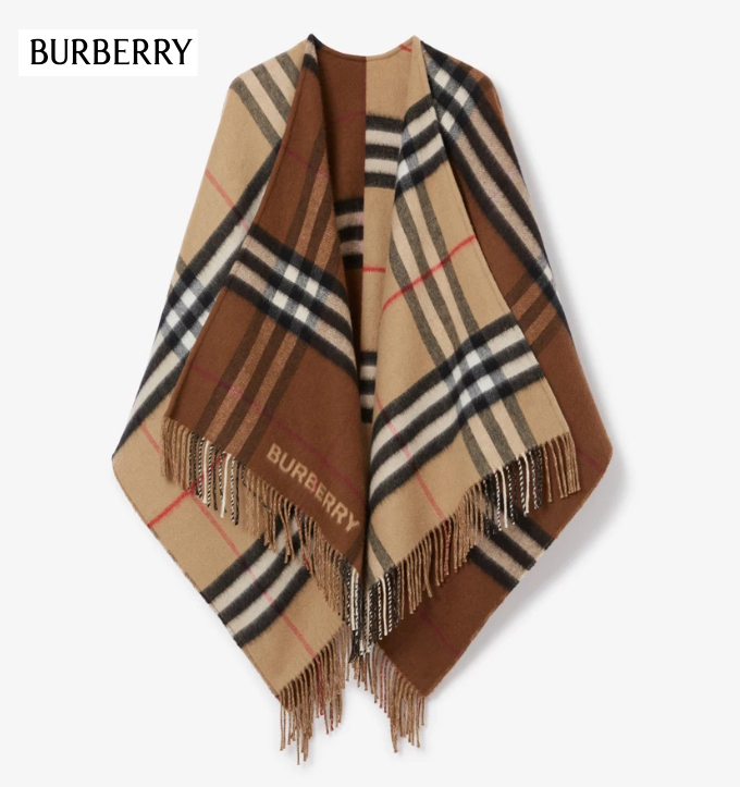 【芸能人着用 人気商品 残り僅か】Burberry フリンジ ケープ