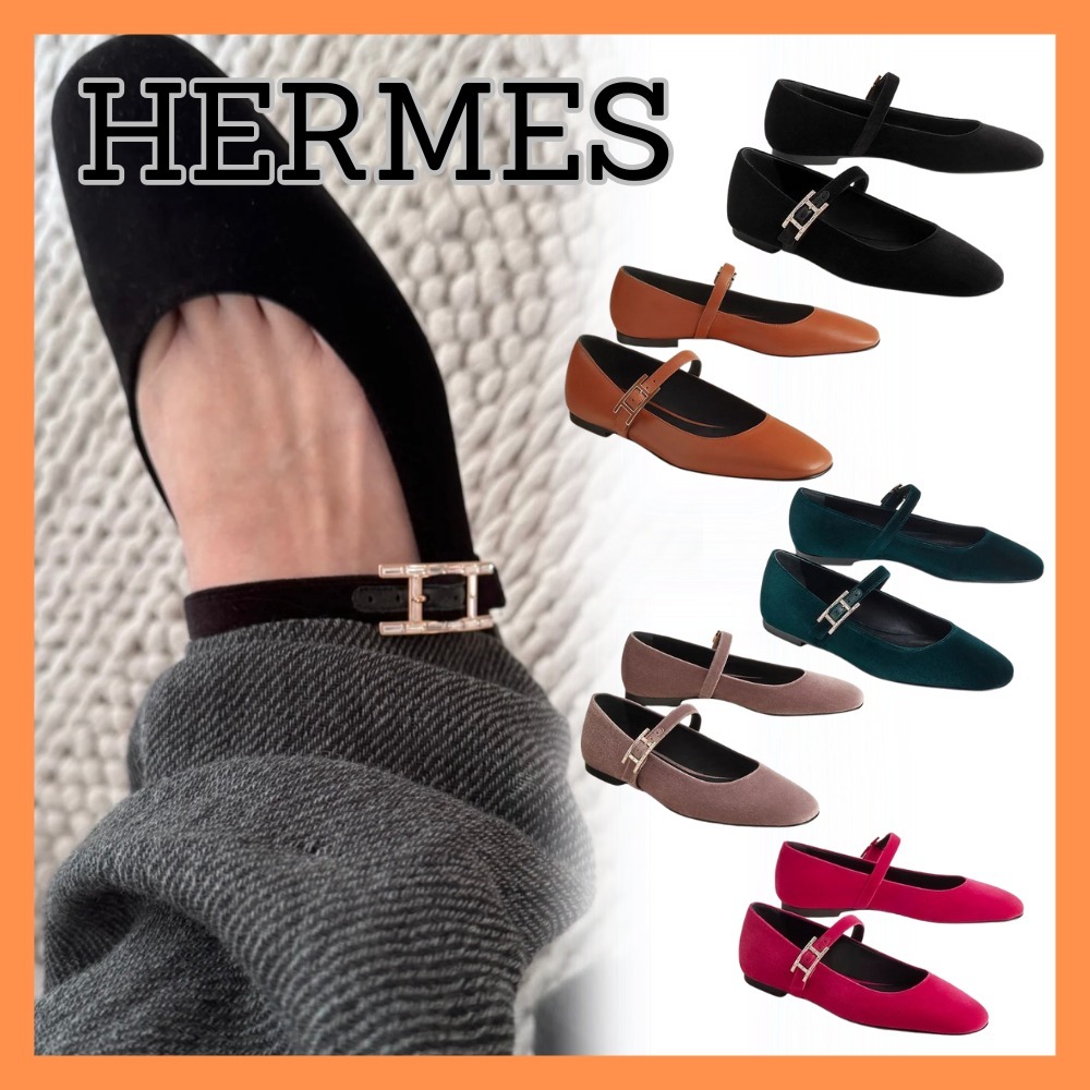 【クラシックでモダン♪】HERMES バレリーナ Jane ベルベット