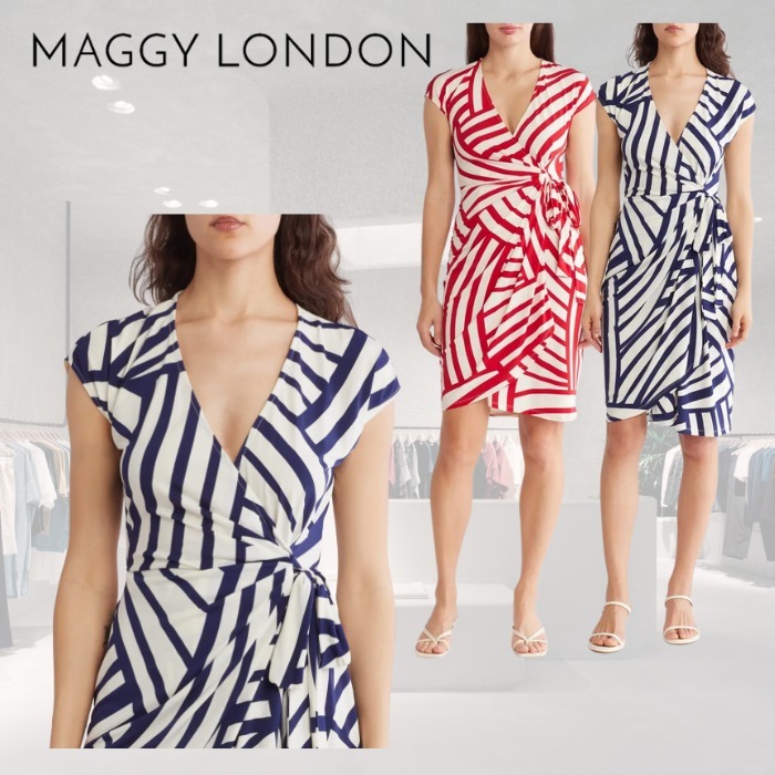限定! Maggy London ストライプ 美ライン ワンピース