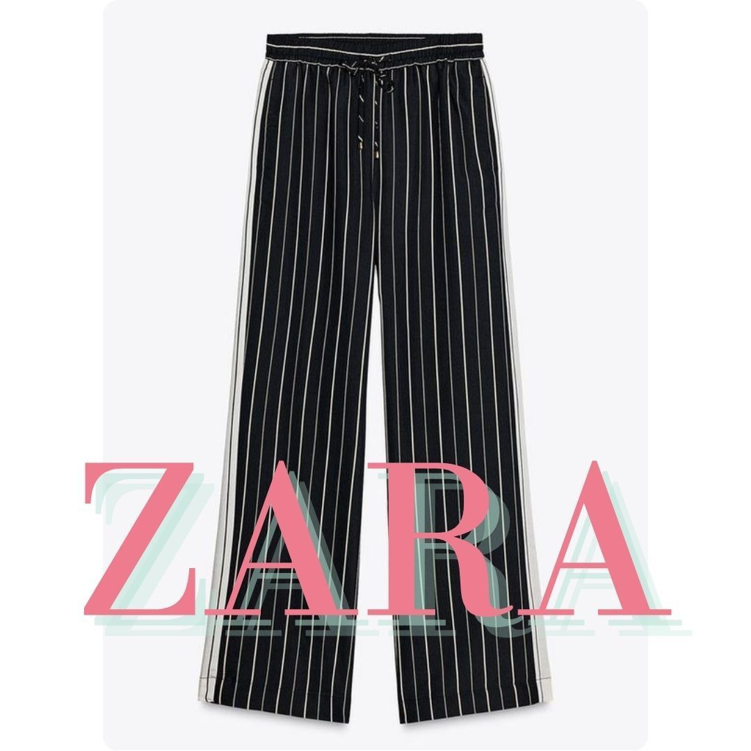 ZARA ストライプ柄パラッツォパンツ 7484/021