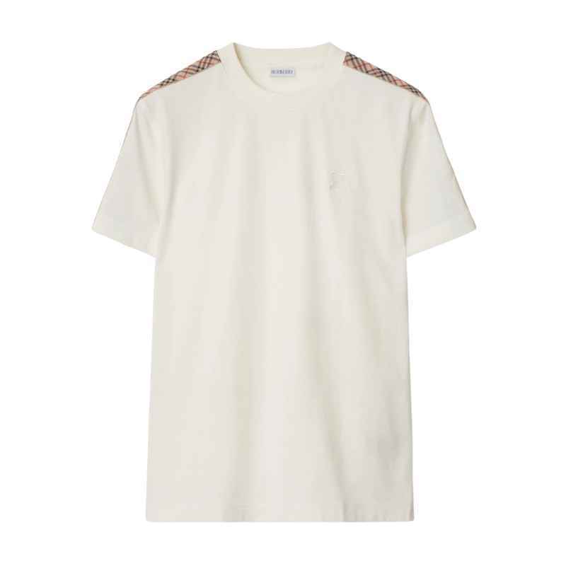 チェックトリムコットンTシャツ