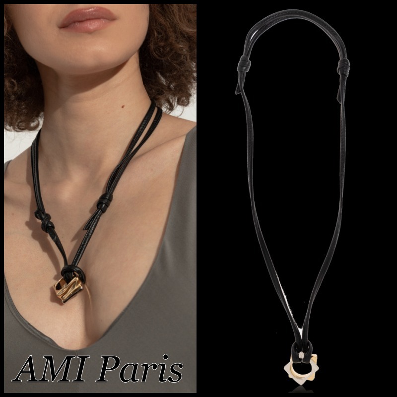 【関税込】新作◆AMI PARIS アミパリ◆Dune レザー ネックレス
