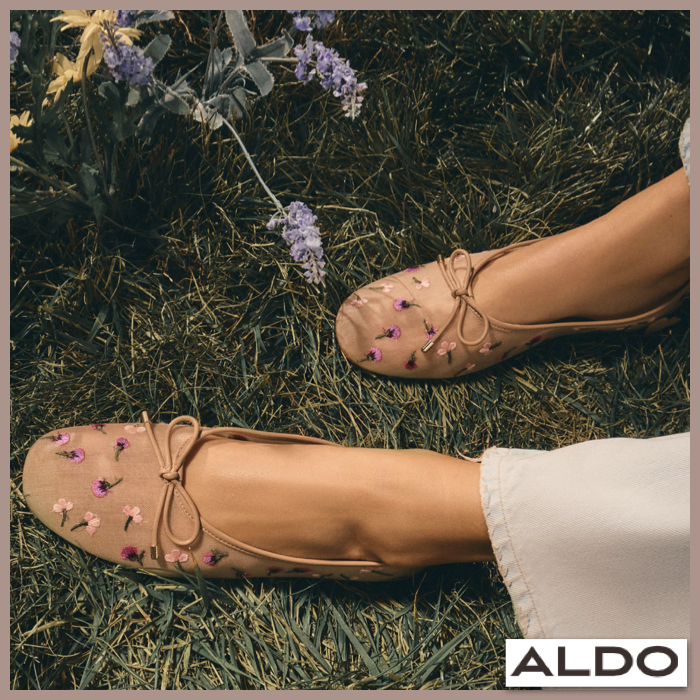【ALDO】上品★ フラワー刺繍★シースルー★ バレリーナシューズ