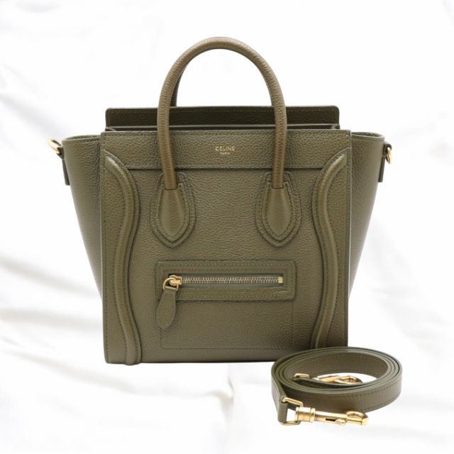 CELINE* セリーヌ ラゲージ ナノ ショルダーバッグ カーキ
