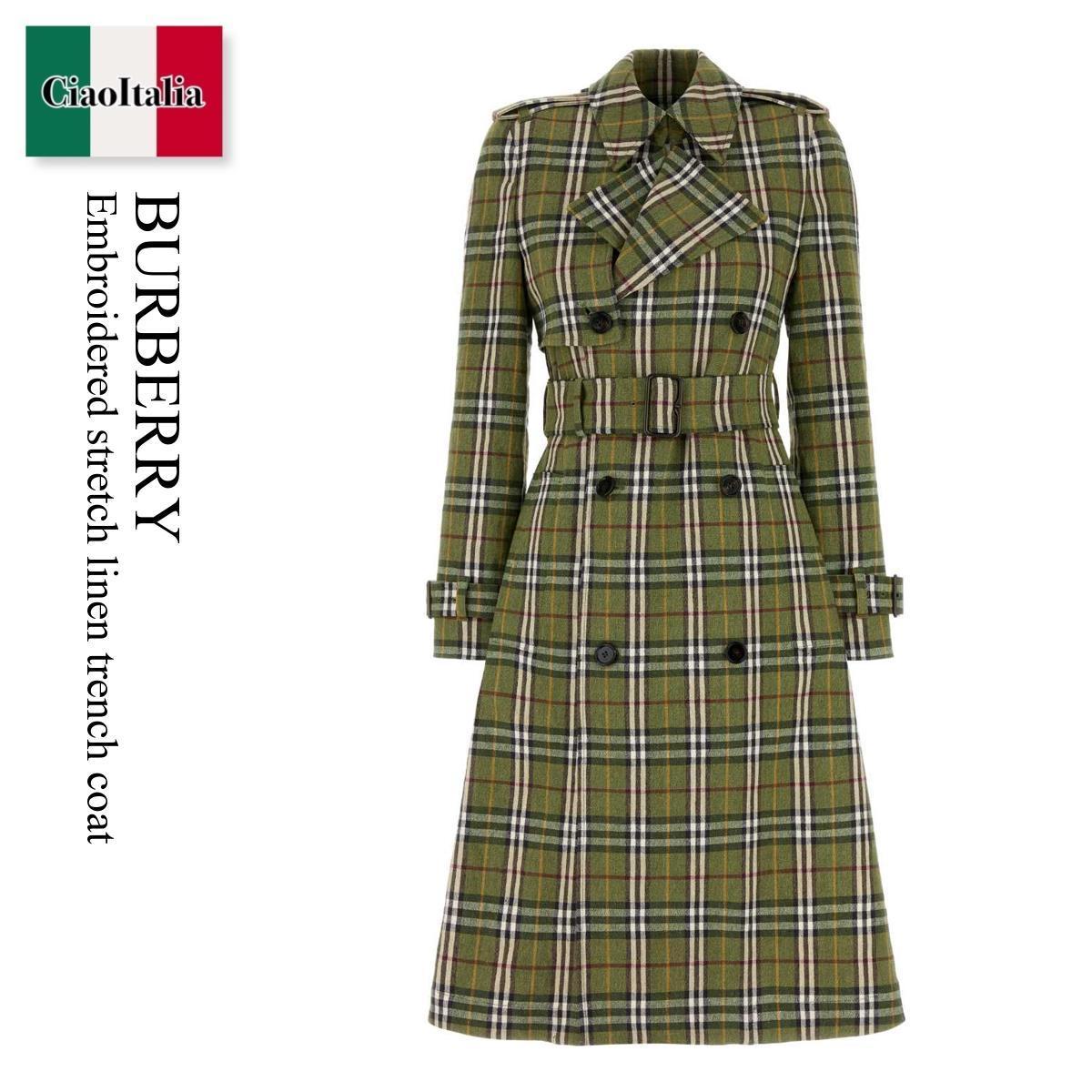 トレンチコート Burberry Embroidered Stretch Linen Trench Coat