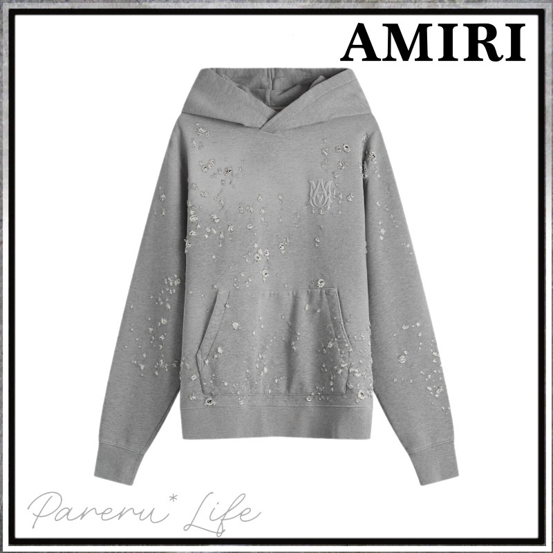 大人気★【AMIRI】MA ショットガン刺繍ロゴパーカー