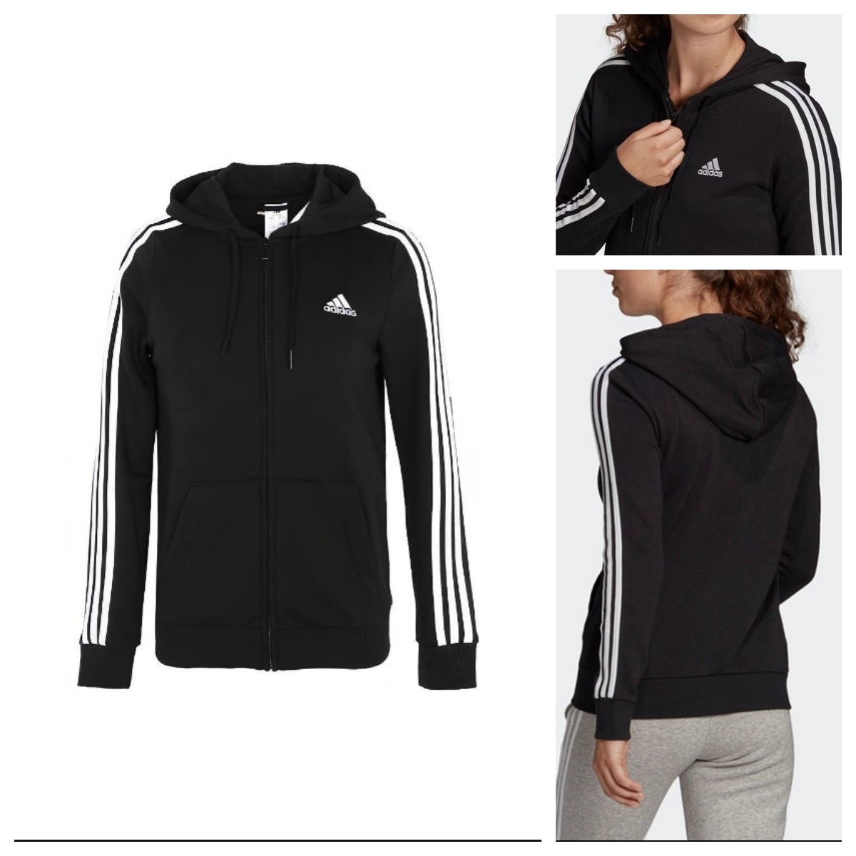 ★Adidas★3-Stripes 撞色 レディース フルジップ フーディ