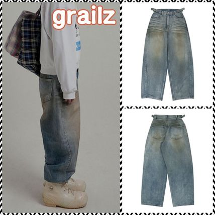 デニム・ジーパン GRAILZ RAW EDGE DENIM FLARE PANTS BLUE GR24SSFB05BL GRAILZ(グレイルズ) デニム・ジーパン(レディース) - 海外通販の