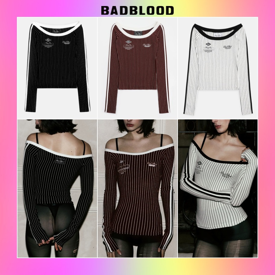 【BADBLOOD】25SS★ Classic Logo Off-Shoulder Top