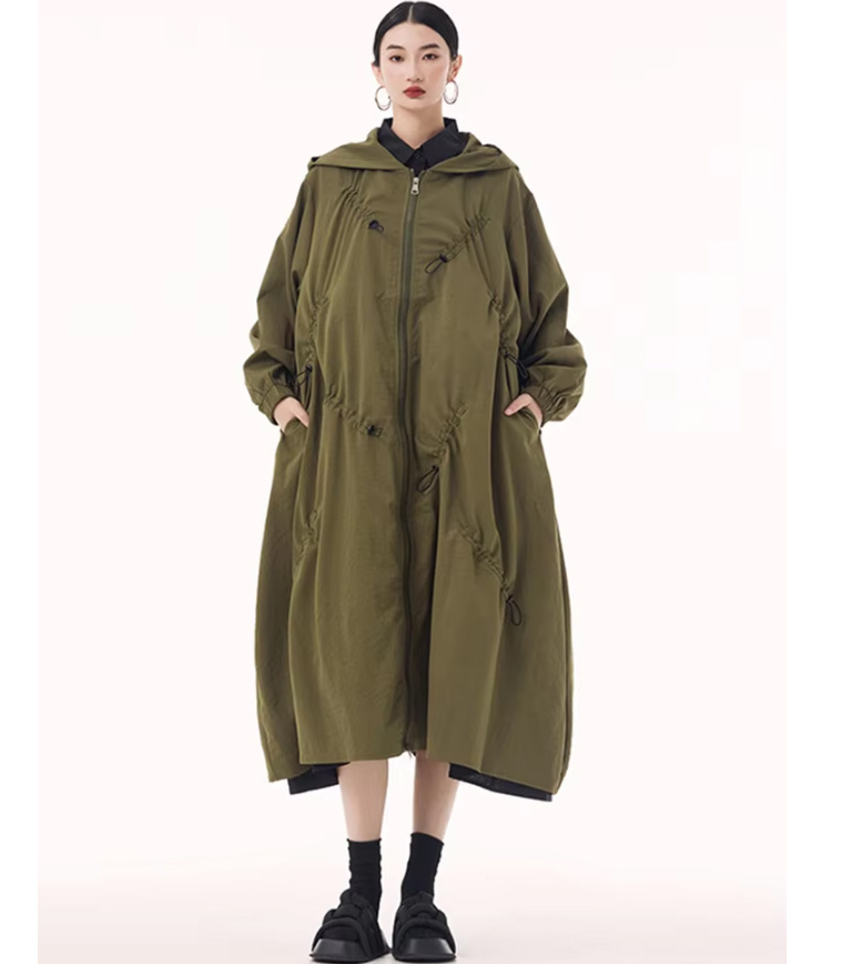再入荷  ロング トレンチ リュクス バルーン ブルゾン