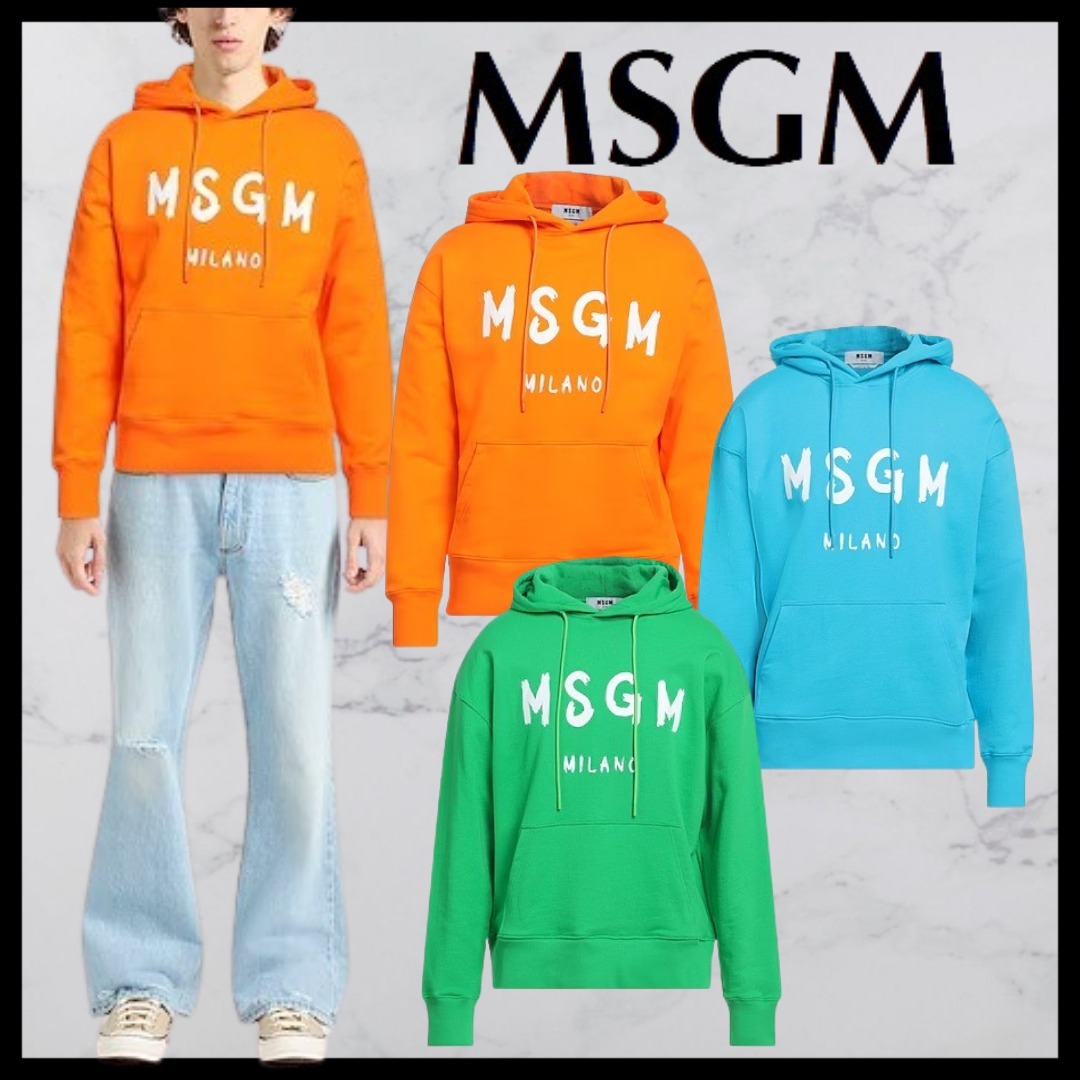 MSGM* エムエスジイエム ロゴ スウェットパーカー プリント入り