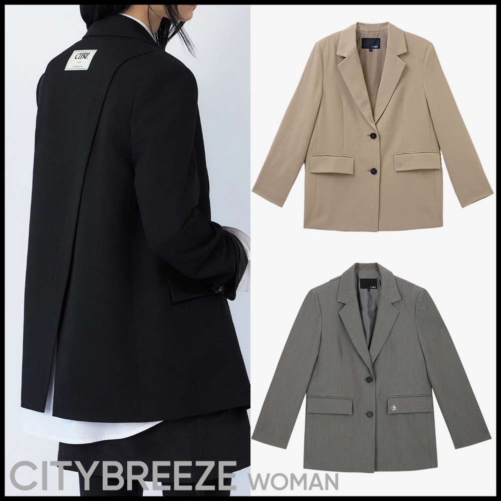 CITYBREEZE WOMAN ■ Loose Fit Diagonal Slit Single Jacket