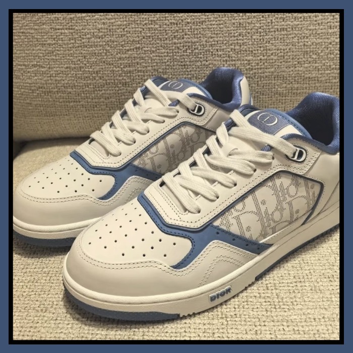 Dior《DIOR & HYLTON NEL B27ロートップスニーカー》白＆青 直営