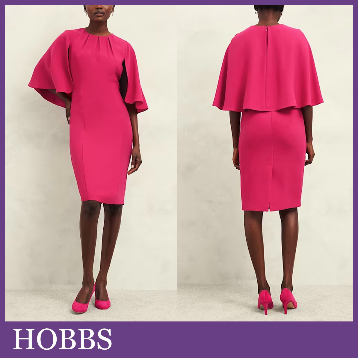 HOBBS☆Rhiannon Dress ケープスリーブ ワンピース【UK発】
