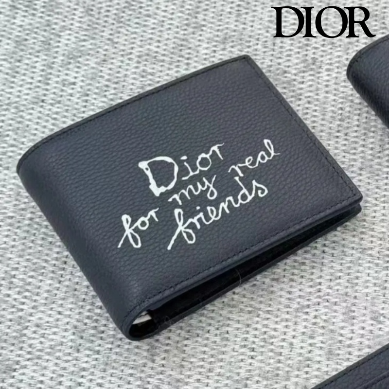 DIOR AND HYLTON NEL グレインドカーフスキン 2つ折りウォレット