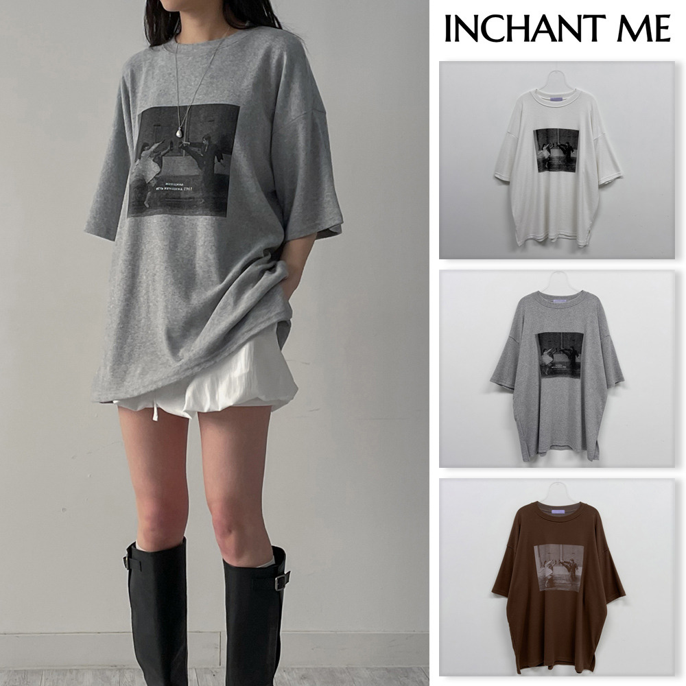 【INCHANT ME】Buiche Printing Overfit Short Sleeve