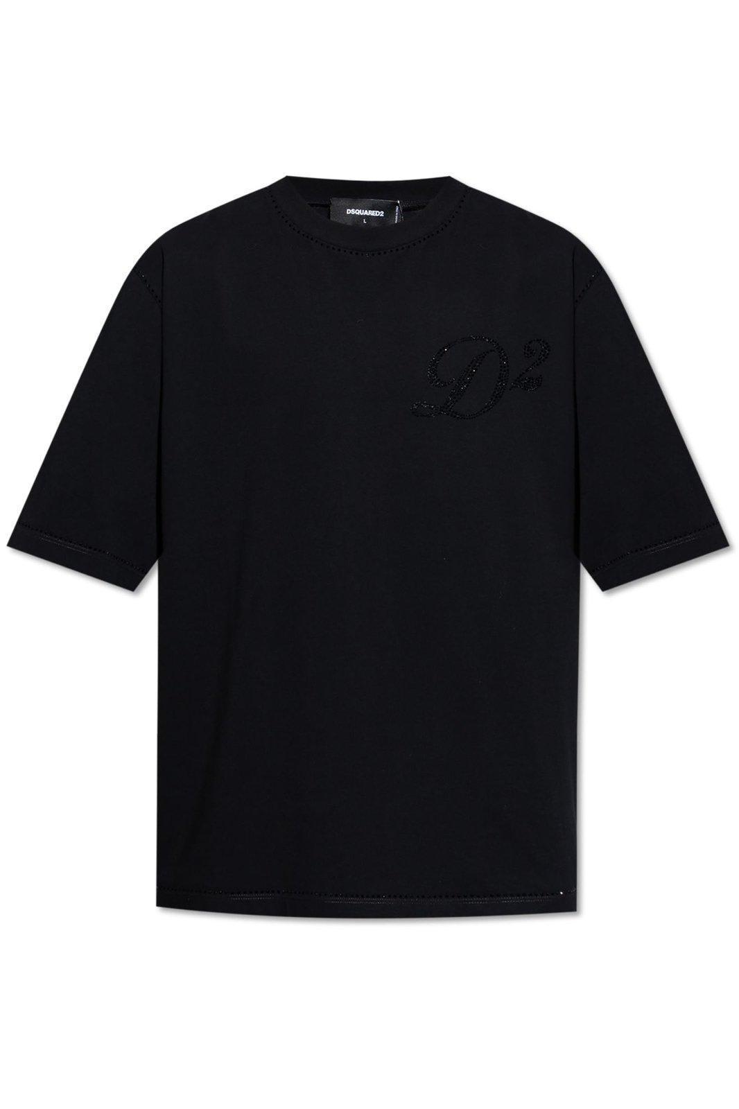 【送料&関税込】Dsquared2 Crystal-logo Crewneck T-shirt