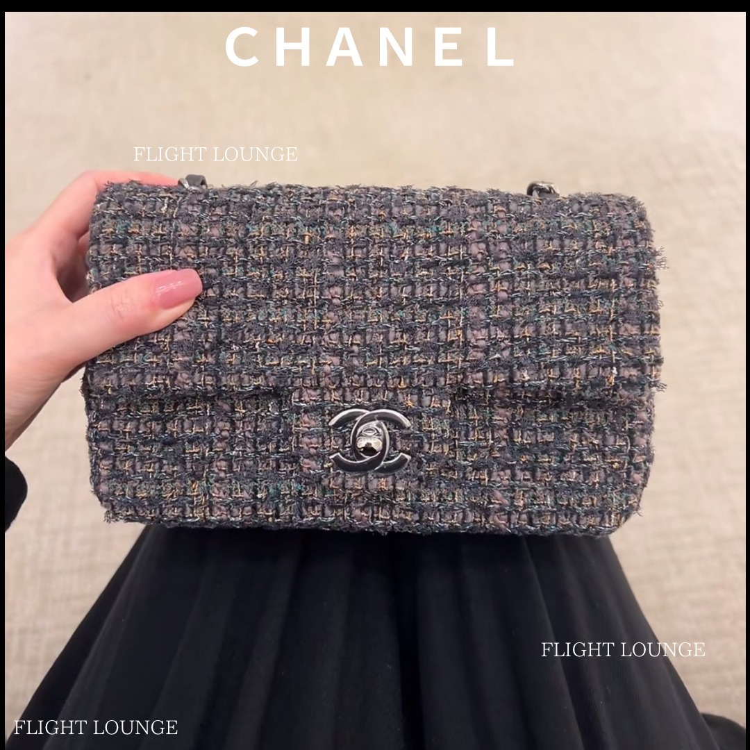 希少★ツイード CHANEL ミニ クラシック ハンドバッグ