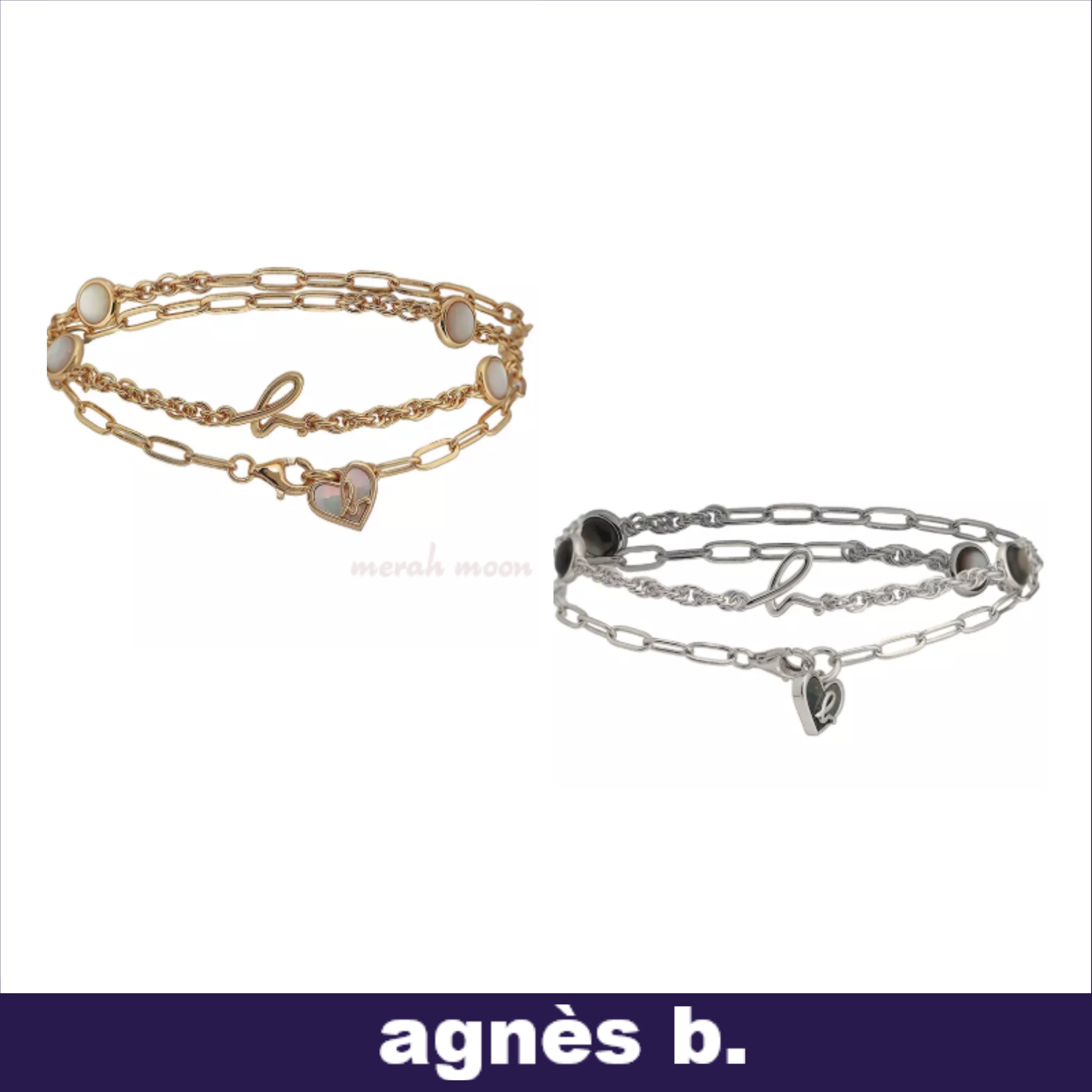 Agnes b【幅広いシーンで活躍☆ボタンレイヤーブレスレット】