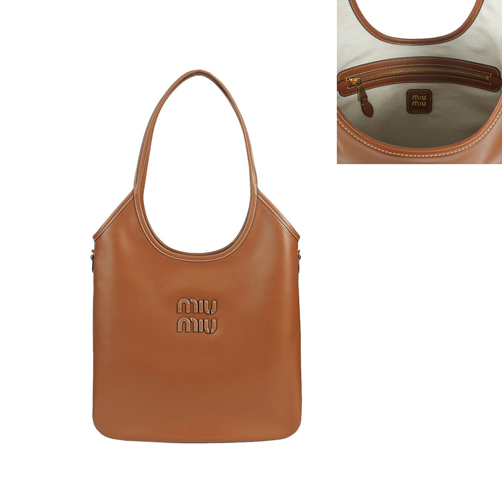 関税負担なし☆MiuMiu ミュウミュウ IVY レザー バッグ