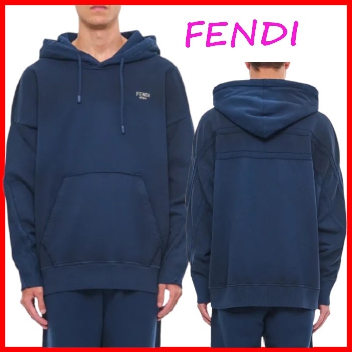 目黒蓮着用 FENDI ロゴ ウォッシュ加工 オーバーサイズ パーカー