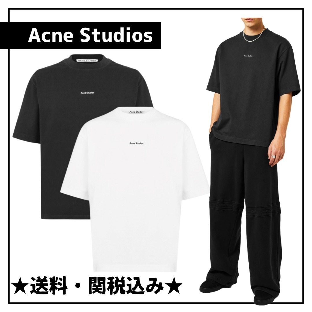 ★送料・関税込み★【Acne Studios】ロゴ コットン Tシャツ