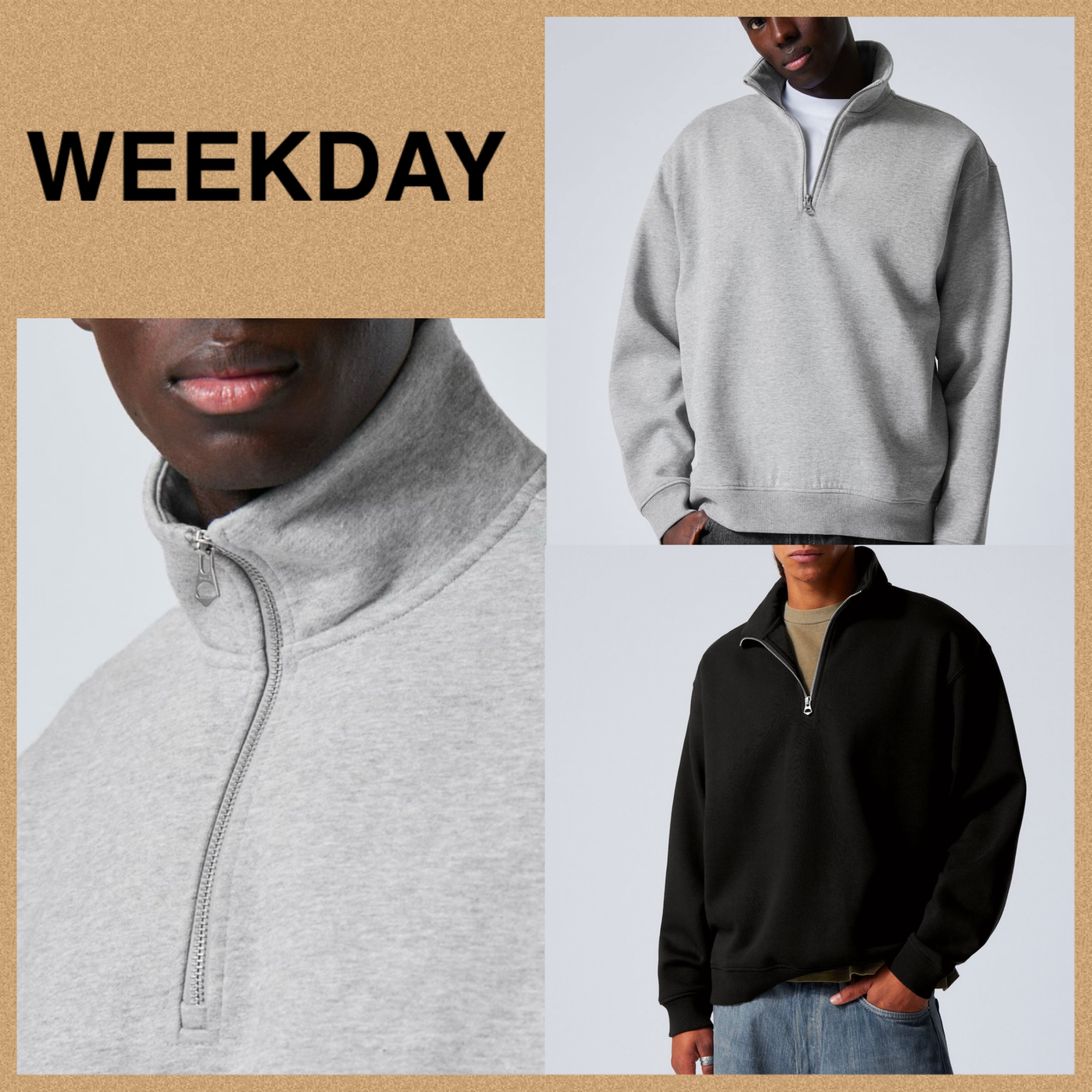 【WEEKDAY】RELAXED HEAVY ハーフジップトレーナー