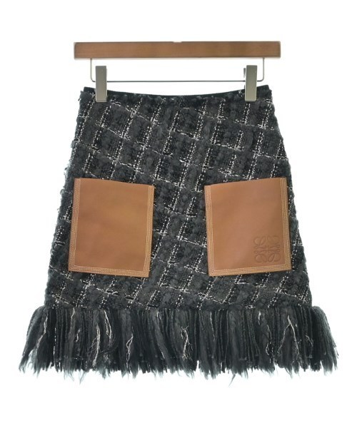 LOEWE ロエベ ミニスカート 黒xグレーxシルバー等 4102725J0038