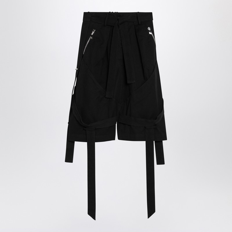 ショートパンツ The Attico Wide black cotton Bermuda shorts