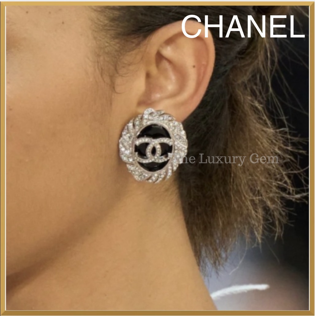 CHANEL クリスタル CCロゴ ピアス