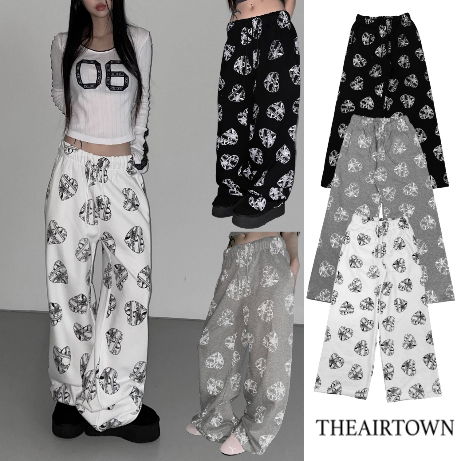 【THEAIRTOWN】ハートプリント バンディングパンツ♡