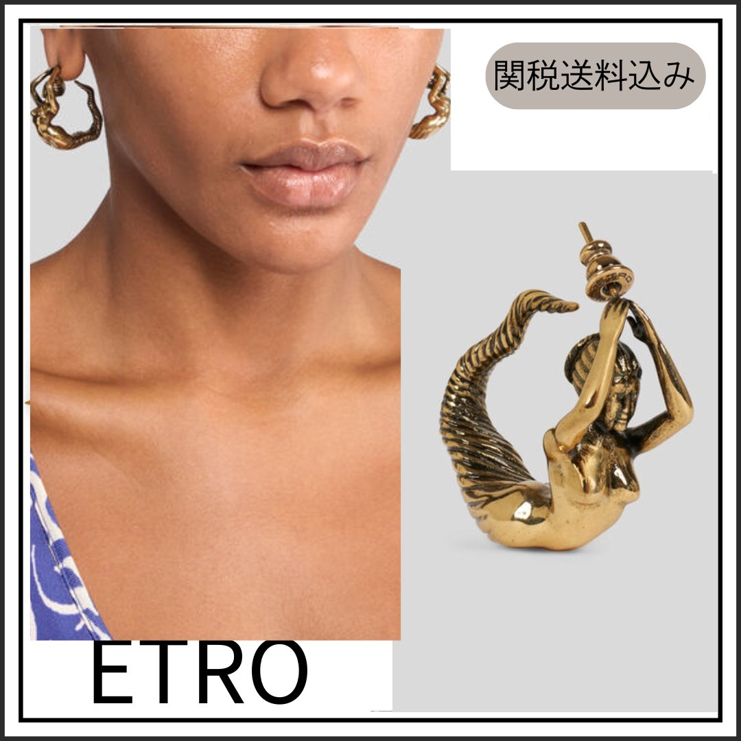 【送料関税込み】ETROブラス マーメイド ピアス
