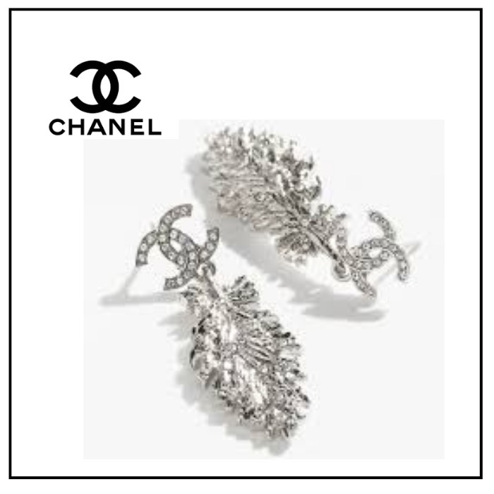 【CHANEL】 羽モチーフ ピアス