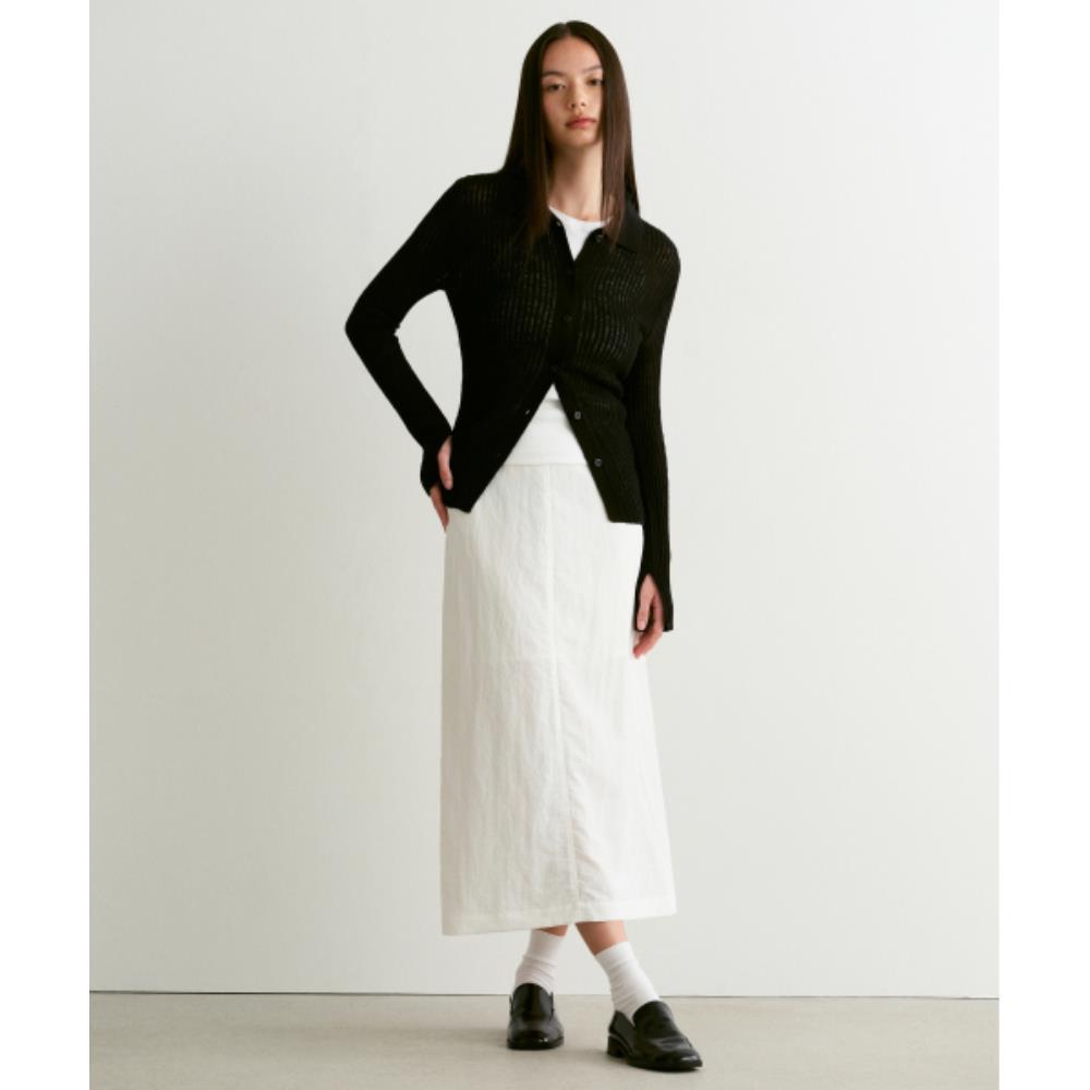 スカート musinsastandardwoman Women's Crinkle Long Skirt White MWCKS2