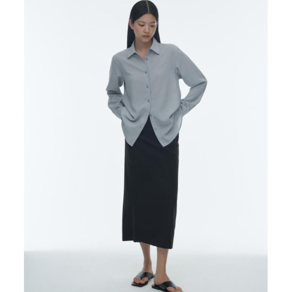 スカート musinsastandardwoman Women's Crinkle Long Skirt Black MWCKS2