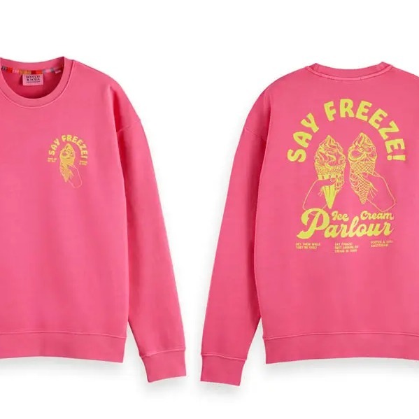 “Scotch & Soda” ガーメントダイアートワークスウェット Pink