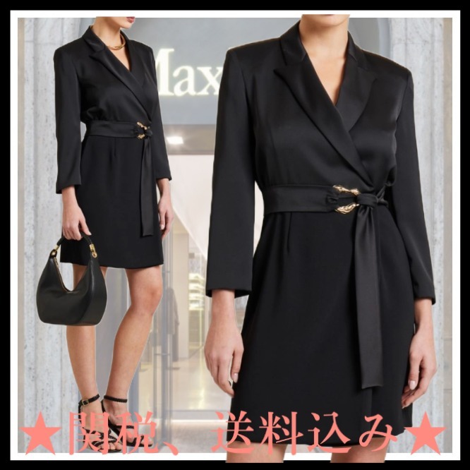 DT★Max Mara★nerone サテンクレープドレス