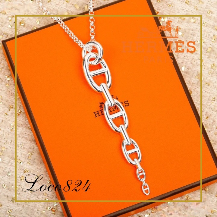 【大人気】HERMES ペンダント Chaine d'Ancre シルバー 超大型