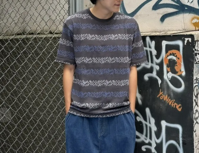 ★YESEYESEE★ SN Jacquard Tee Charcoal YS243TTSST02CHA