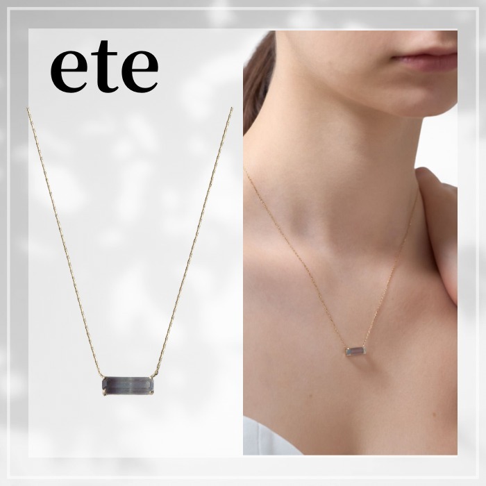 ete☆ K10YG クォーツ×フローライト ネックレス 天然石 水晶