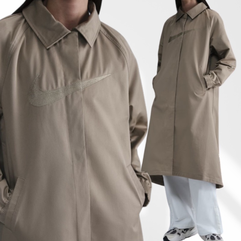 【NIKE】新着ベージュカラー ルーズツイルトレンチコート