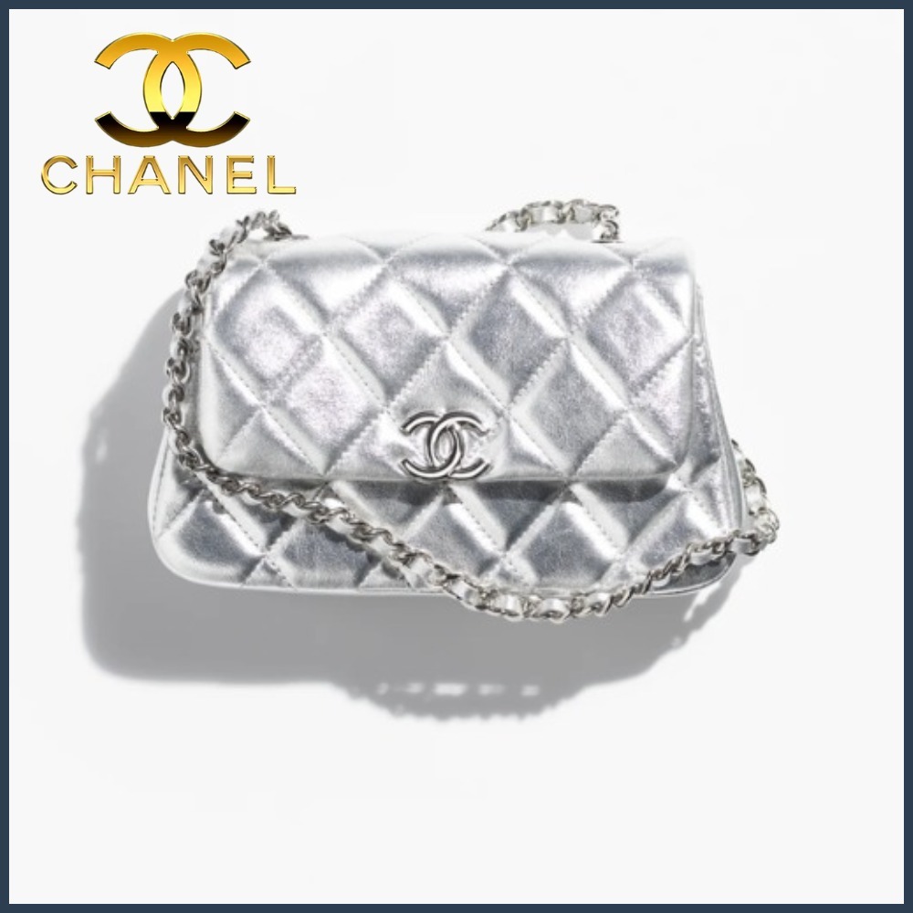 【華やか♪】CHANEL メタリックカーフスキン チェーンクラッチ