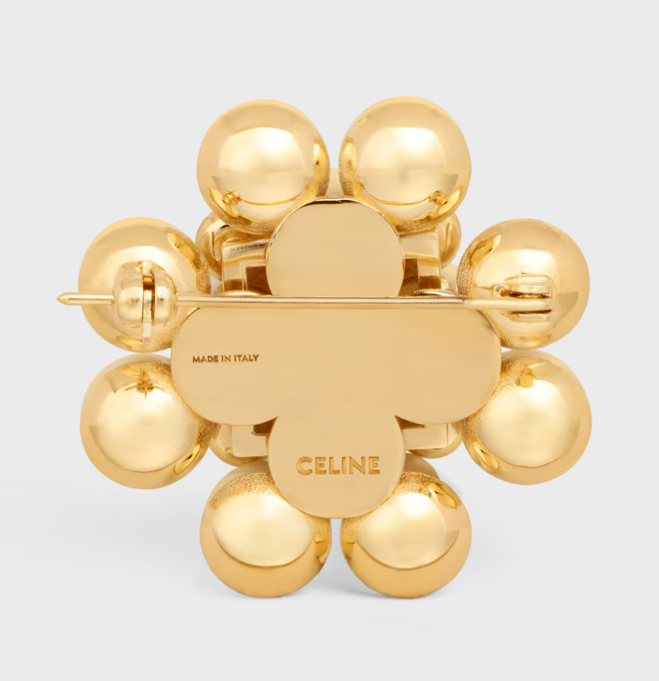 CELINE】レ・ペルル CELINE ブローチ レジンパール ストラス
