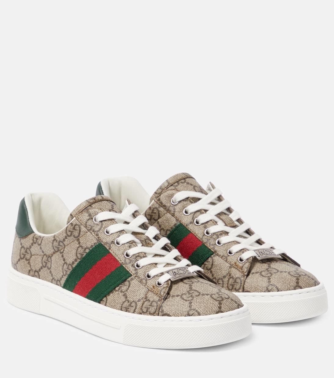 【Gucci】 Aceレザートリム GGスニーカー