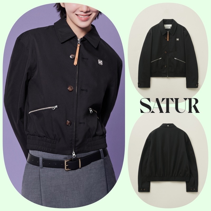 【SATUR】25SS/人気/男女兼用★ Teo Cotton Collar Short Jacket